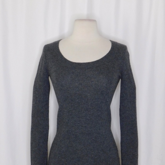 THEORY Demonte Royal Gray Cashmere Scoop Neck Sweater Pullover Knit P Tall XS - Picture 4 of 12